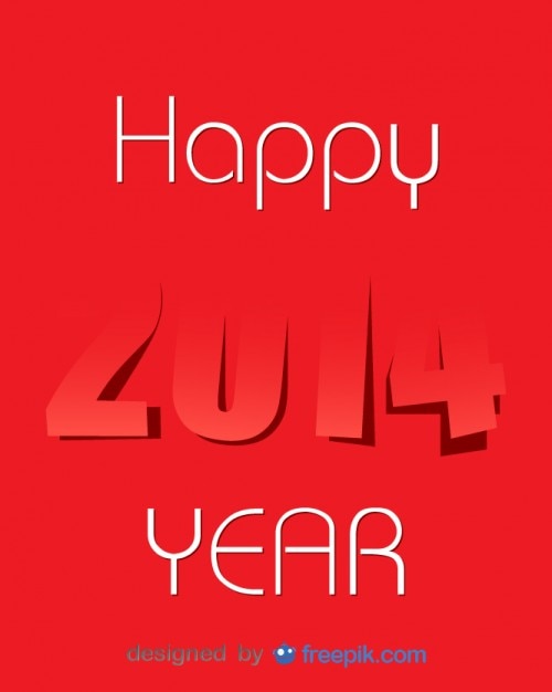 Gratis vector happy 2014 jaar postkaart