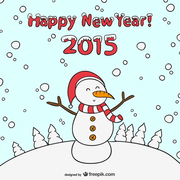 Happy 2015 sneeuwpop vector
