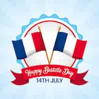 Gratis vector happy bastille day