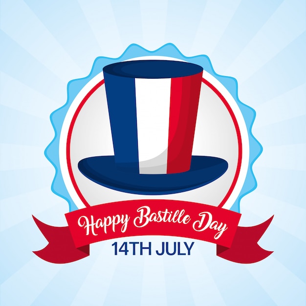 Gratis vector happy bastille day