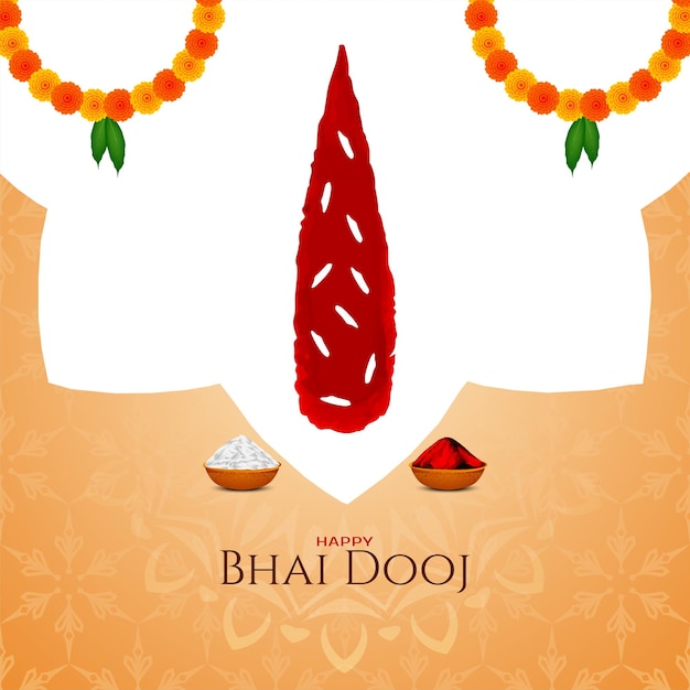 Gratis vector happy bhai dooj traditionele indiase festivalviering achtergrond vector