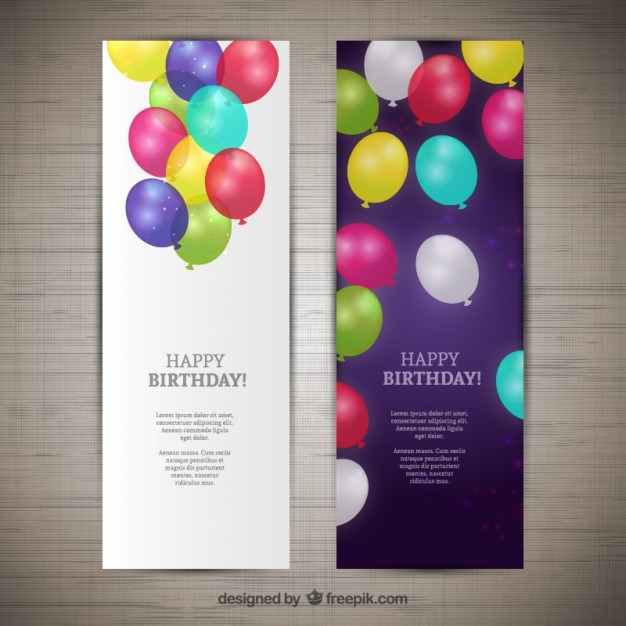 Gratis vector happy birthday banners