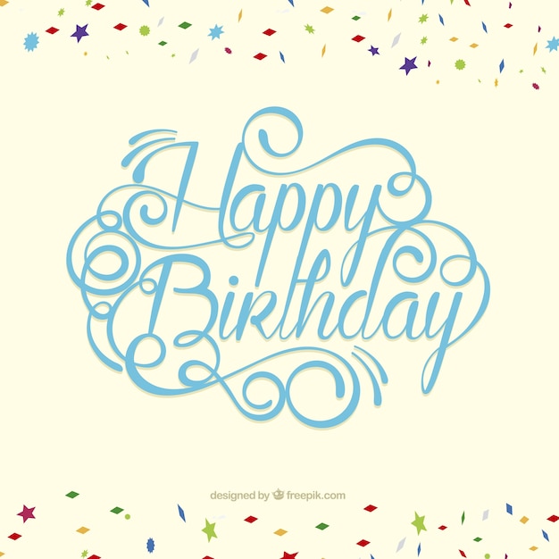 Gratis vector happy birthday kaart in belettering stijl