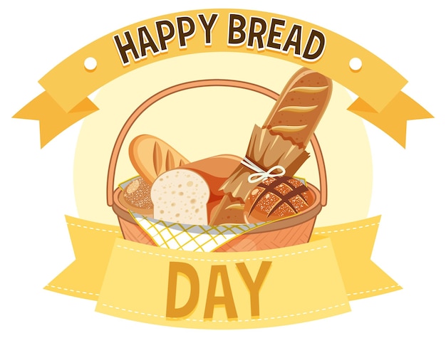 Happy Bread Day 16 oktober Logo-ontwerp