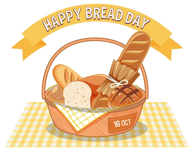 Happy bread day 16 oktober logo-ontwerp