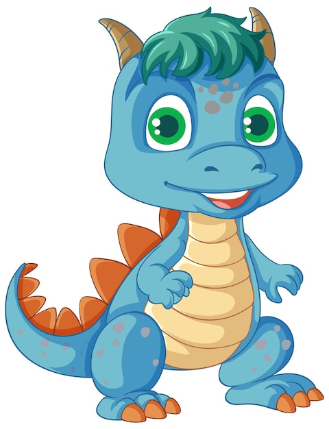 Gratis vector happy cartoon dinosaurus karakter glimlachend