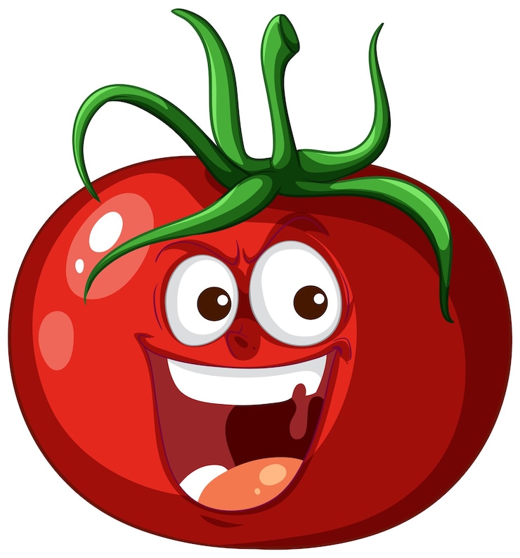 Gratis Vector happy cartoon tomato personage