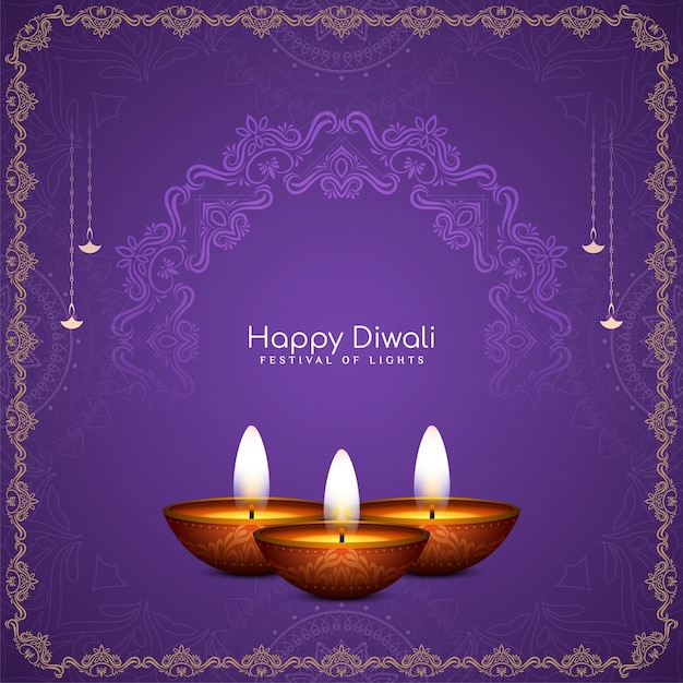 Happy diwali festival viering klassieke achtergrond met diya