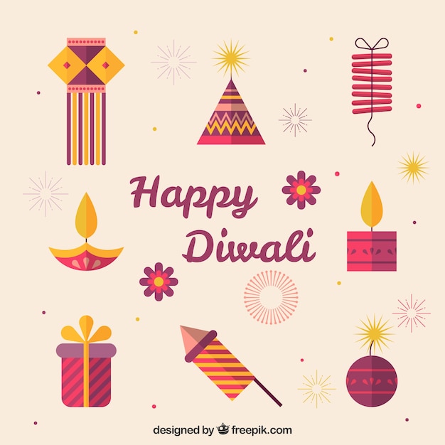 Gratis vector happy diwali pack