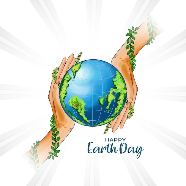 Gratis vector happy earth day concept natuurlijke ecologie achtergrondontwerp