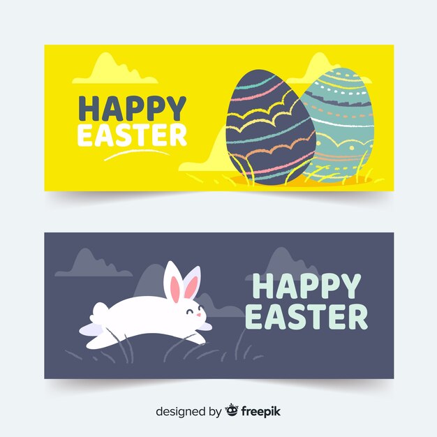 Happy easter banners