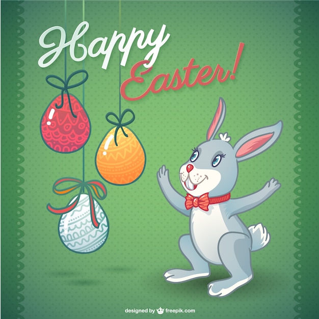 Gratis vector happy easter bunny template