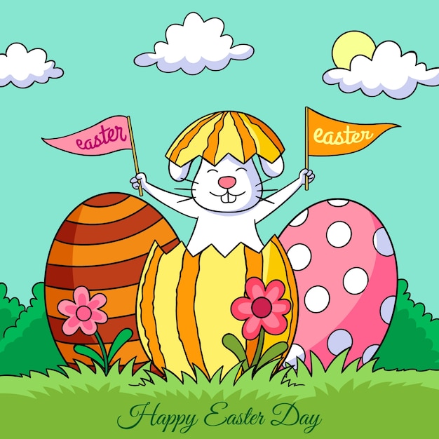 Happy easter day banner