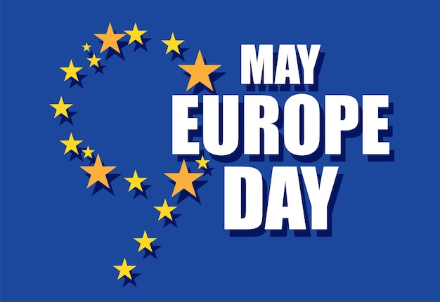 Gratis vector happy europe day vector design voor spandoek of poster