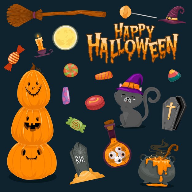 Happy Halloween-illustraties