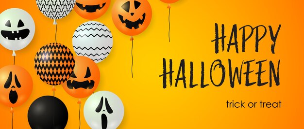 Happy Halloween, Trick or Treat-letters en ballonnen