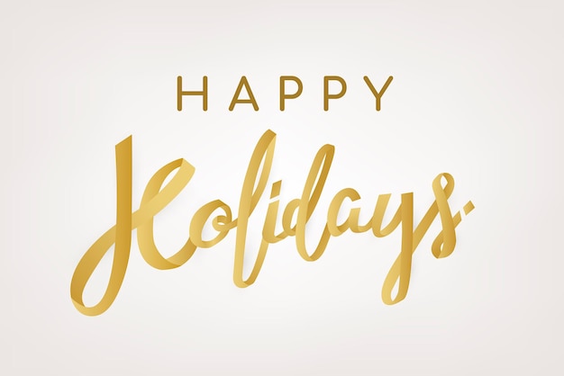 Happy holidays achtergrond, gouden groet typografie vector