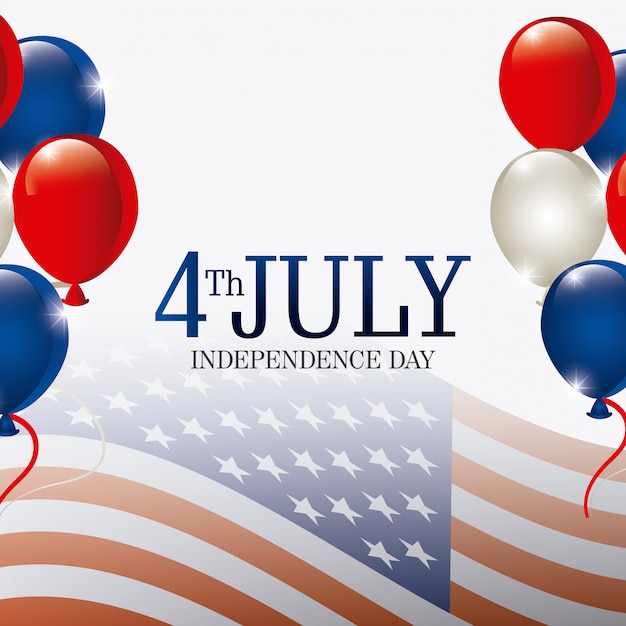 Happy Independence Day wenskaart, 4 juli, USA ontwerp