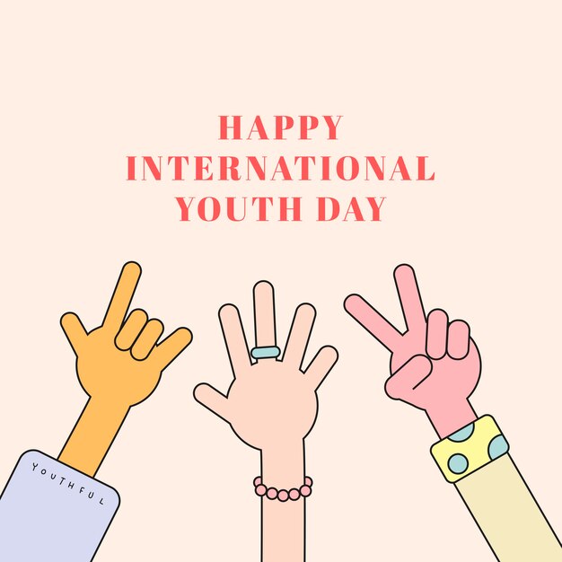 Gratis vector happy international youth day achtergrond