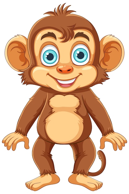 Gratis vector happy monkey cartoon personage