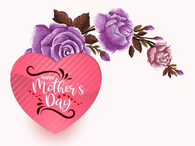 Gratis vector happy mother's day viering bloem wenskaart ontwerp