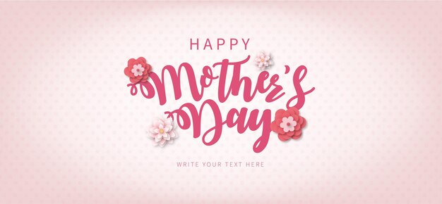 Happy Mothers day Frame met belettering en Papercut Lentebloemen