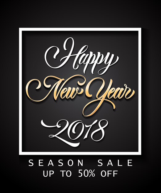 Happy New Year Season Sale belettering