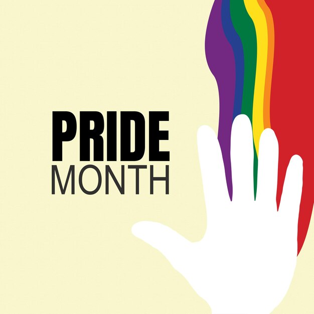 Happy Pride Month Groeten Rood Blauw Geel Kleurrijke Achtergrond Social Media Design Banner Gratis Vector