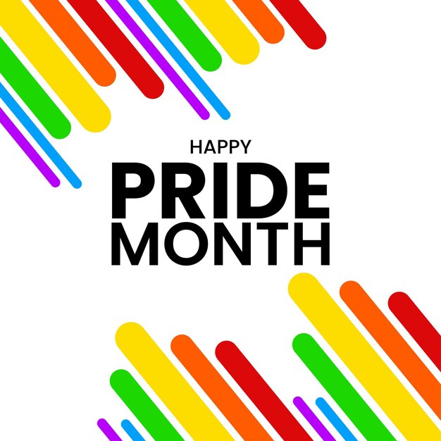 Happy Pride Month Groeten Rood Oranje Geel Kleurrijke Achtergrond Social Media Design Banner Gratis Vector