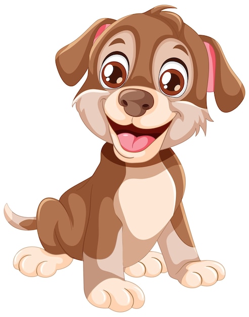 Gratis vector happy puppy vector illustratie