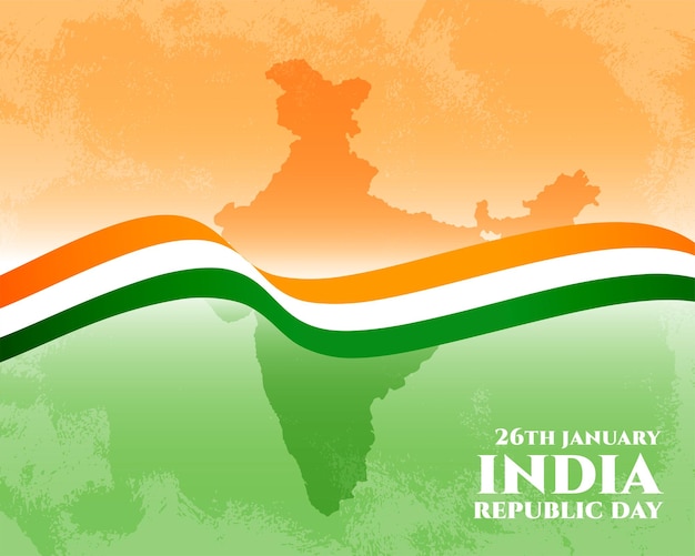 Happy republic day celebration-kaart met indiase kaart en vlag