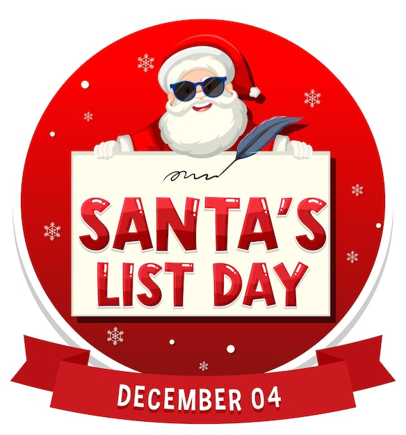 Gratis vector happy santa lijst bannerontwerp