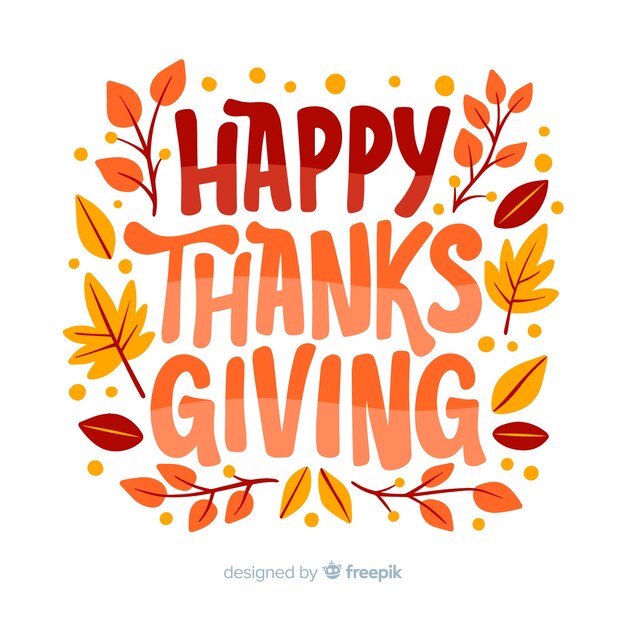 Happy thanksgiving belettering ontwerp