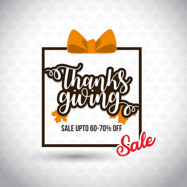 Happy thanksgiving day verkoop. bespaar tot 70% korting. nieuwe creatieve typografie