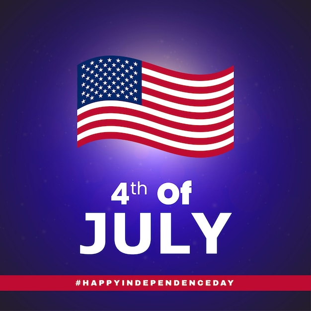 Happy usa independence day blauw rood witte achtergrond social media design banner gratis vector