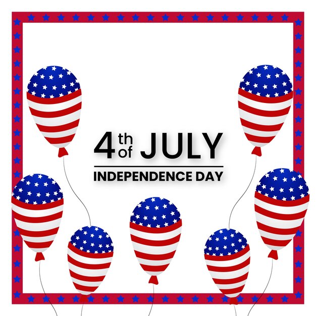 Gratis vector happy usa independence day rood blauw witte achtergrond social media design banner gratis vector