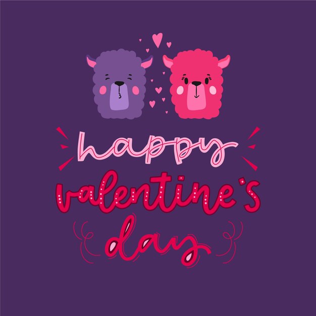 Gratis vector happy valentijnsdag belettering concept