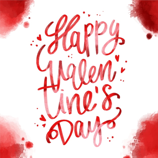 Gratis vector happy valentijnsdag belettering in rood