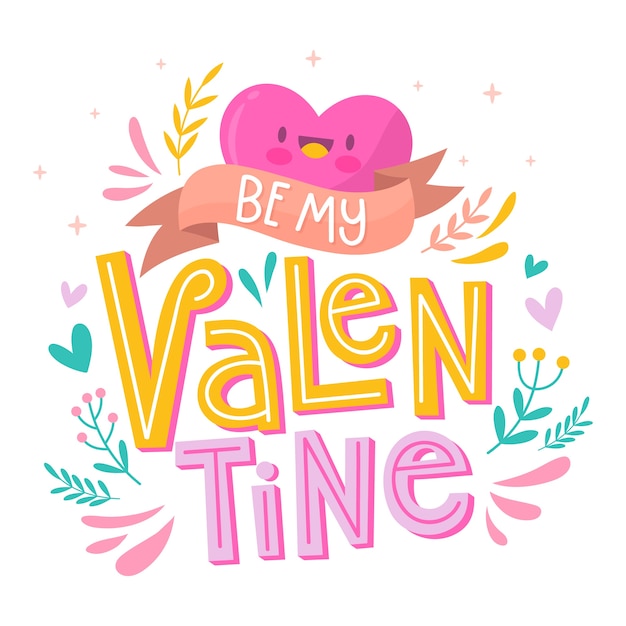 Happy valentijnsdag belettering