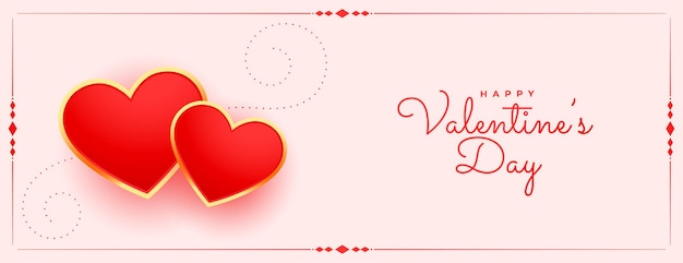 Happy valentijnsdag groet banner met twee harten