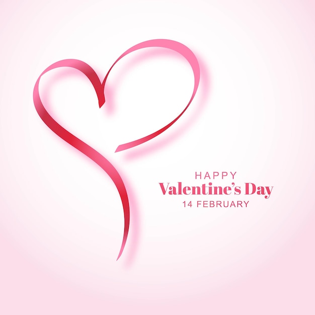 Happy Valentijnsdag mooie lint hart kaart achtergrond