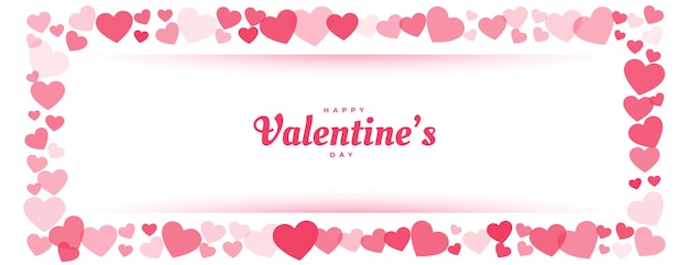 Happy valentijnsdag rood hart frame banner