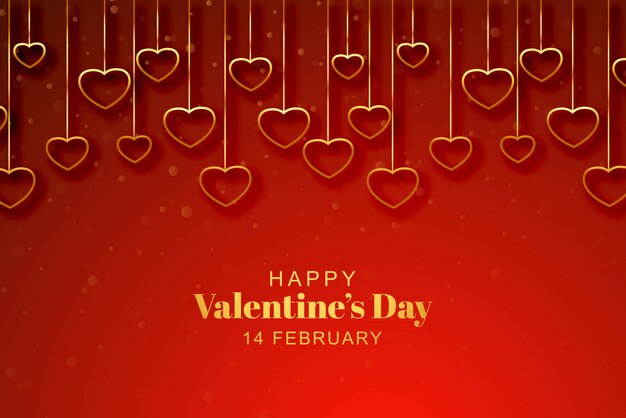 Happy Valentijnsdag wenskaart met harten