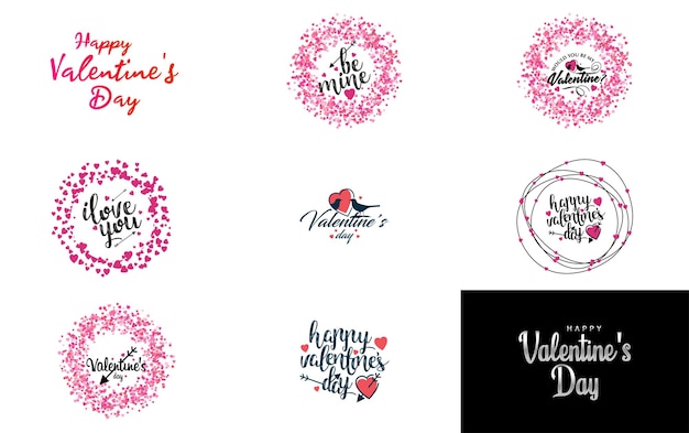 Happy valentine's day typografieontwerp met een hartvormige ballon en een verloopkleurenschema