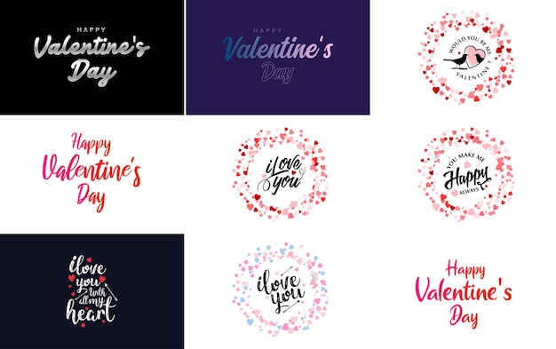 Happy valentine's day typografieontwerp met een hartvormige ballon en een verloopkleurenschema