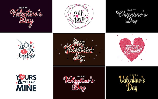 Gratis vector happy valentine's day typografieontwerp met een hartvormige ballon en een verloopkleurenschema