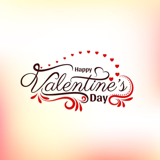 Happy valentines day decoratieve tekst ontwerp viering achtergrond vector