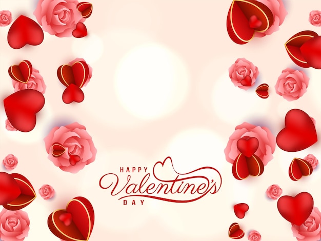 Happy valentines day mooie wenskaart ontwerp vector