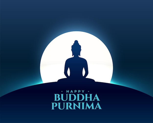 Gratis vector happy vesak day of goeroe purnima achtergrond heer boeddha in meditatie