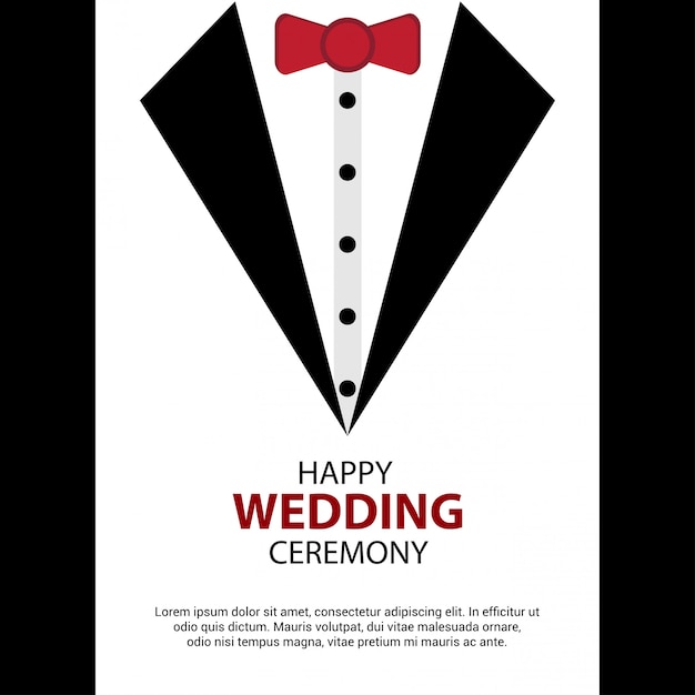 Gratis vector happy wedding card ontwerp vector